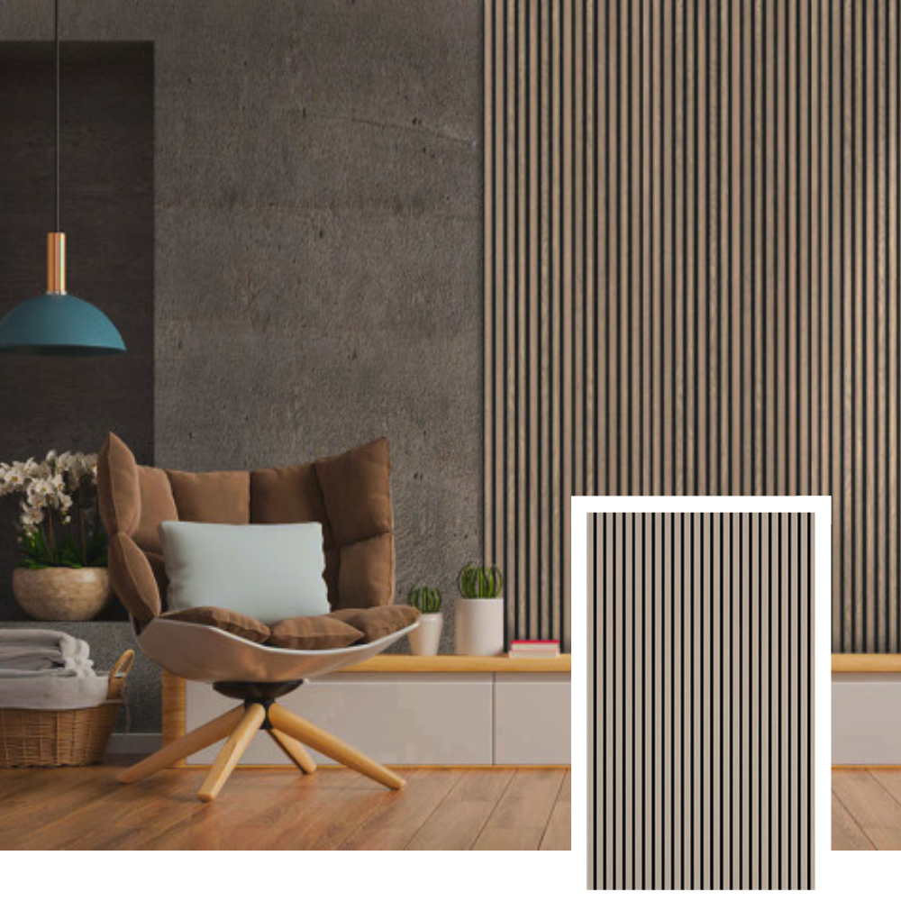 HemmaNord™ Acoustic Slat Panel — Natural Oak (2.7 m × 1.10 m)